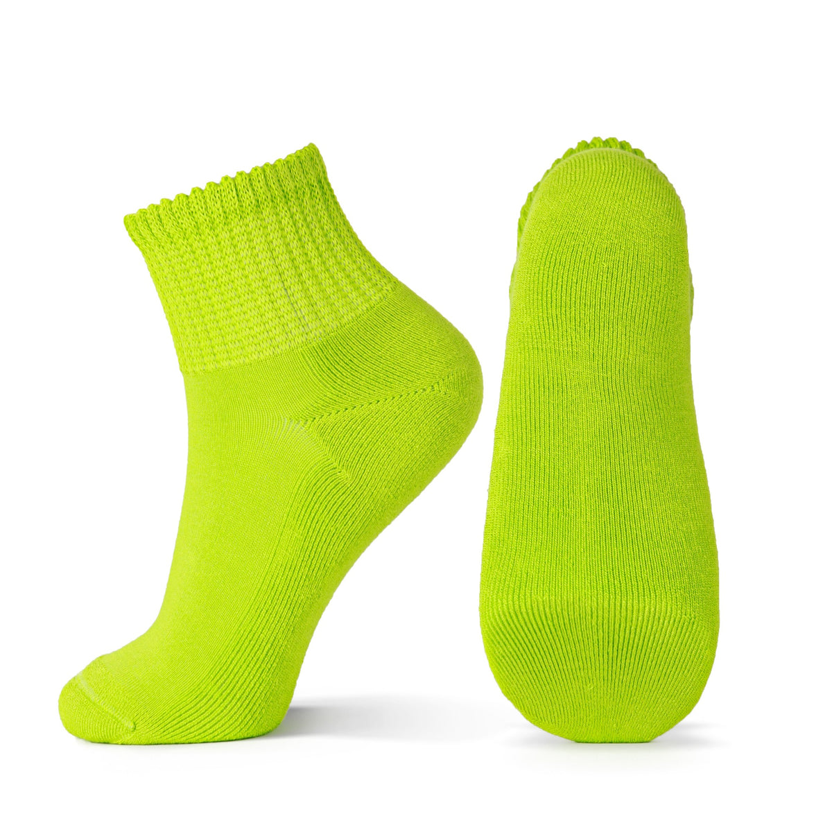 Non-Binding Bamboo Diabetic Socks Morandi Color Series AcidGreen