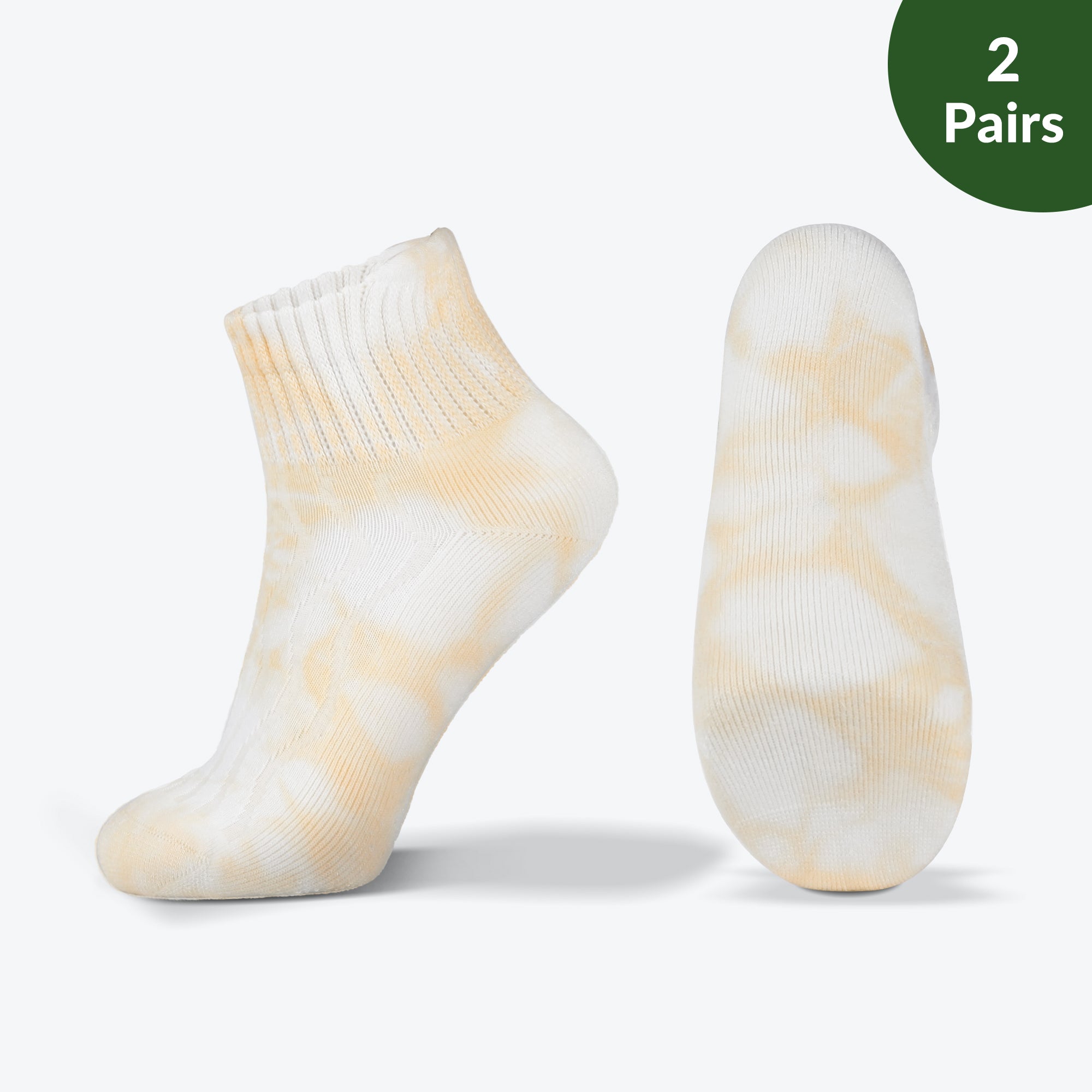 Tie-dye Wide non-binding Bamboo diabetic socks, seamless toe, air vent with cushion sole, 2 pairs