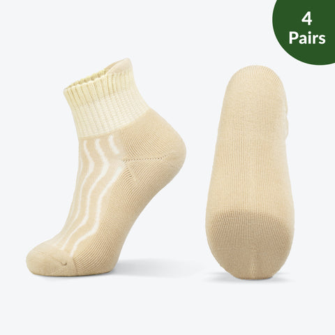 Colorful Wide non-binding Bamboo diabetic socks, seamless toe, air vent with cushion sole, 4 pairs