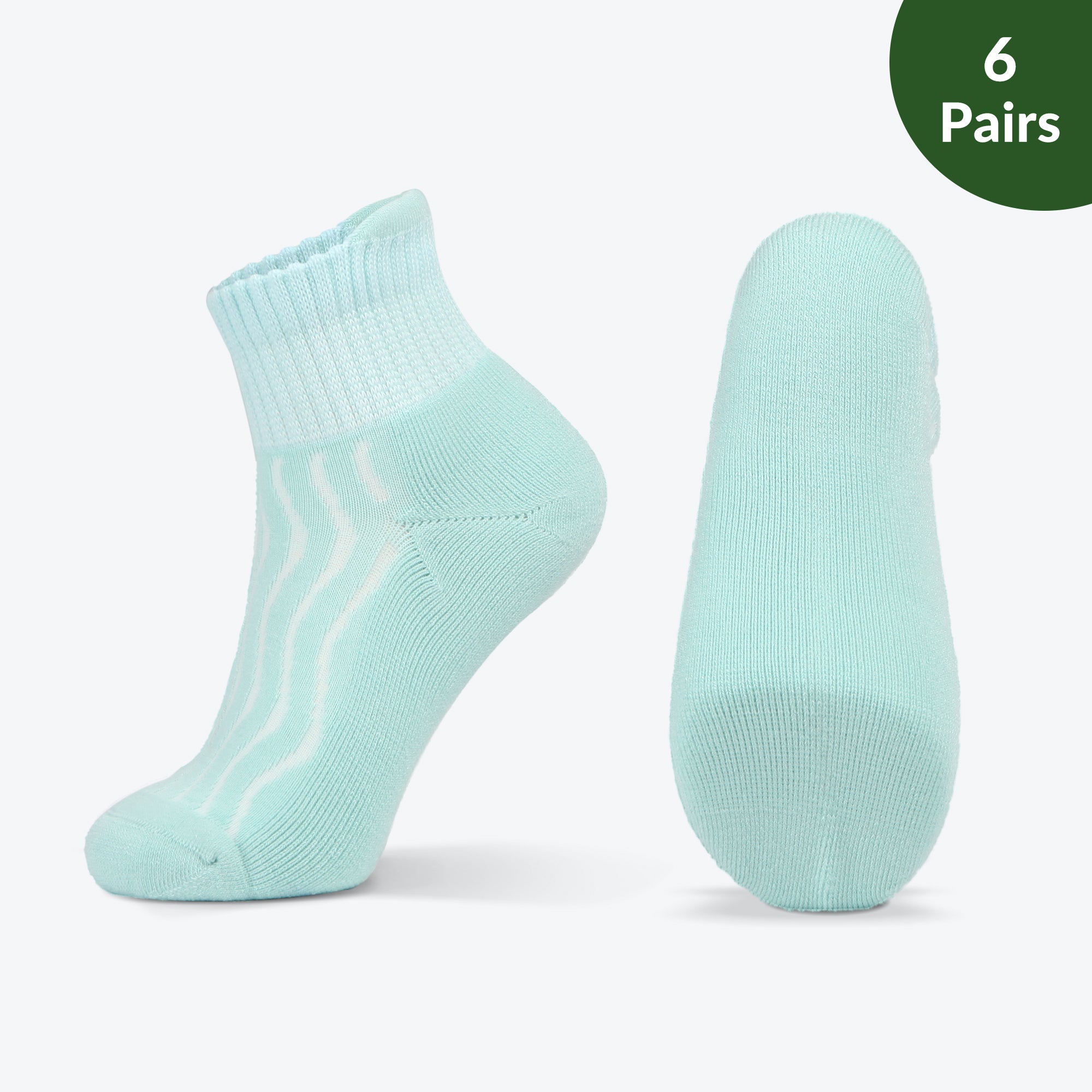 Wide non-binding Bamboo diabetic socks, seamless toe, air vent with cushion sole, 6 pairs