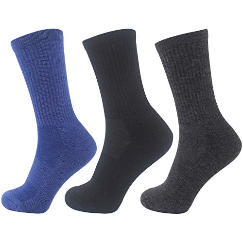 MD Merino Wool Thermal Winter Hiking Crew Socks Cushioned mix pack