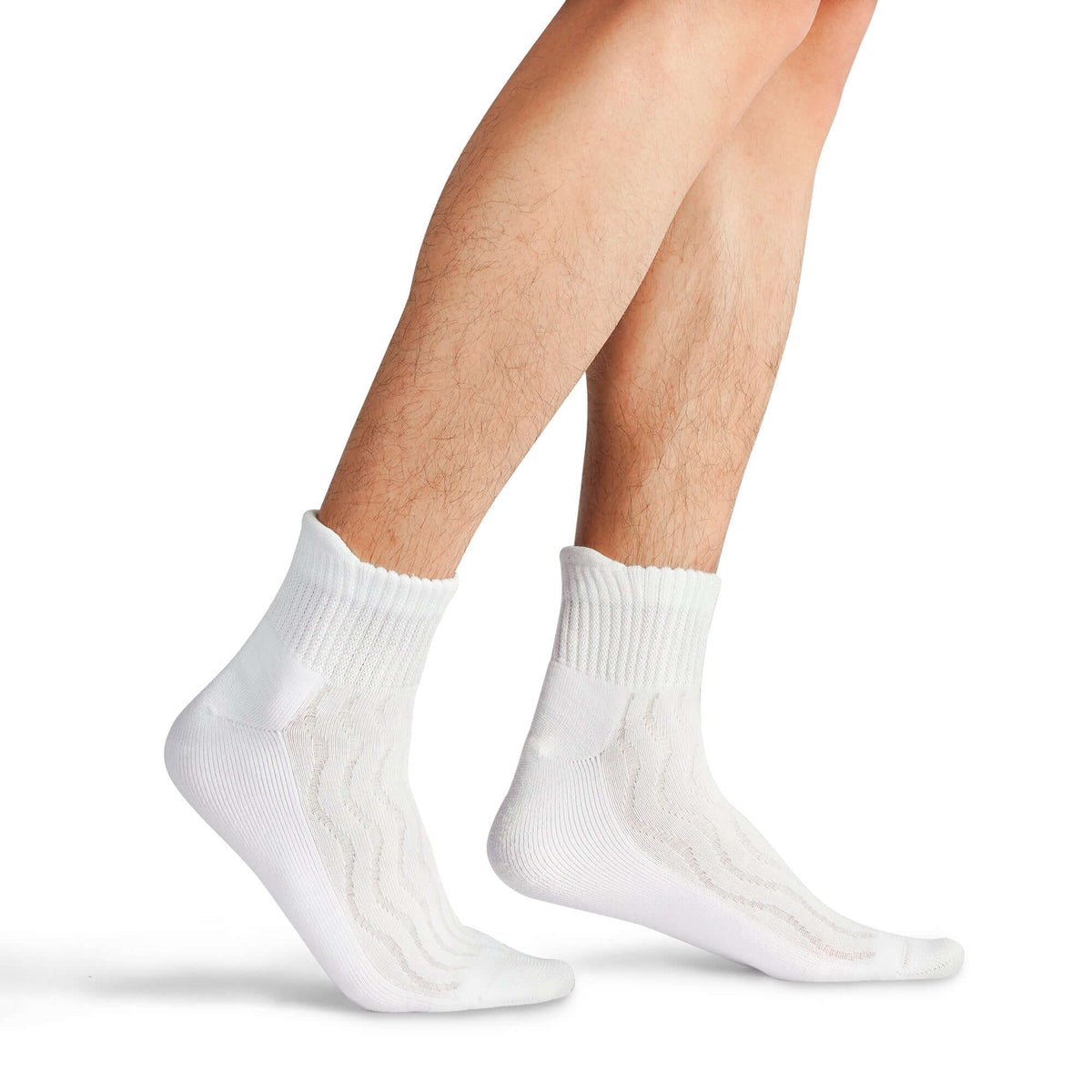 Wide non-binding Bamboo diabetic socks, seamless toe, air vent with cushion sole, 6 pairs - md-diab