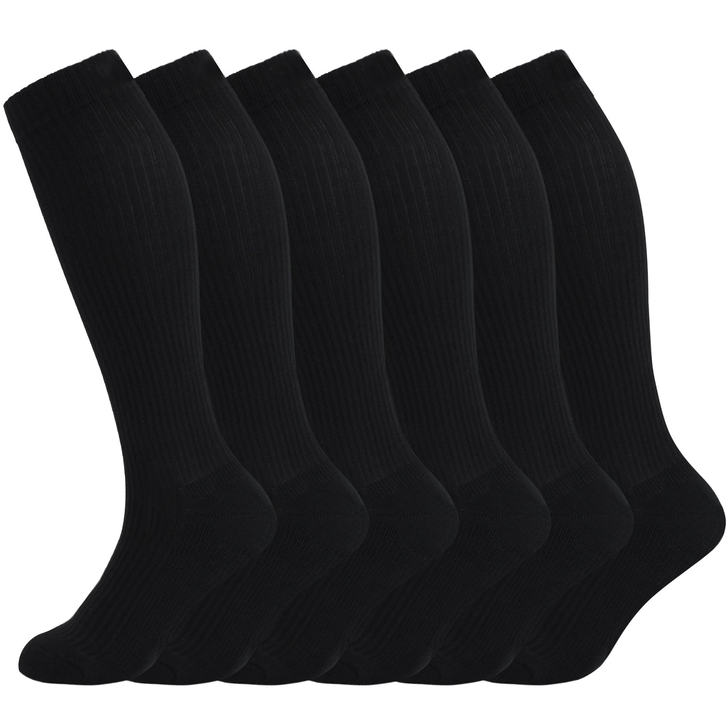 8-15mmHg Cotton Compression Socks 6Paris Knee High for Sports Travel Nurse