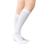 6 PAIR PACK: 8-15mmHg Cotton Compression Socks 6 Pairs Knee High for Sports Travel Nurse