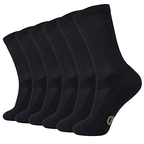 Ultra Soft Unisex Anti-bacterial Bamboo Crew Socks, 6 Pairs