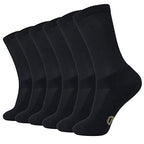 Grey Bamboo Crew Socks for Large & Wide Feet