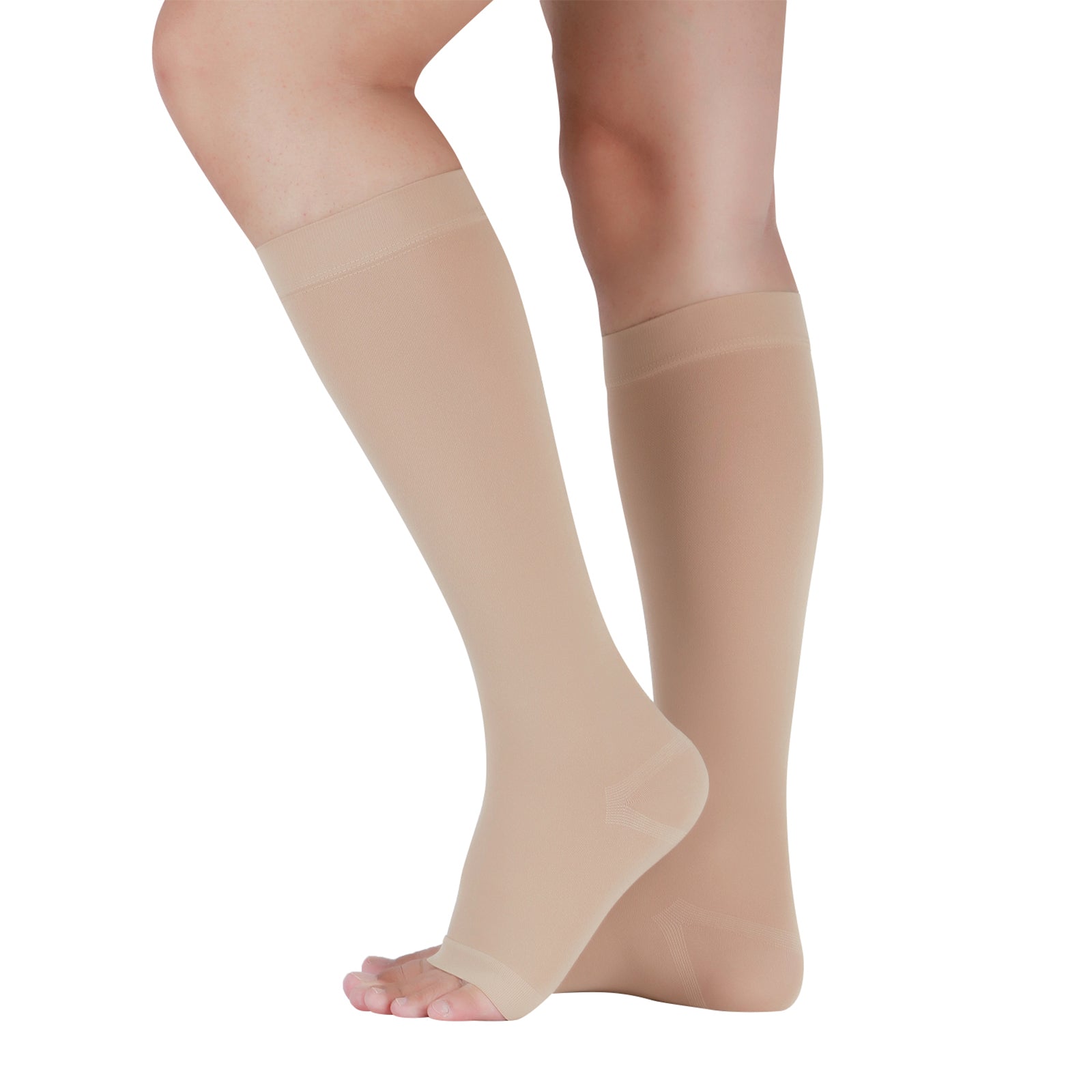  +MD Men and Women Medical Compression Socks Microfiber Opaque  Graduated 15-20 mmHg Knee High Support Stockings-Swelling, Varicose Veins,  Thrombosis NudeM : Health & Household
