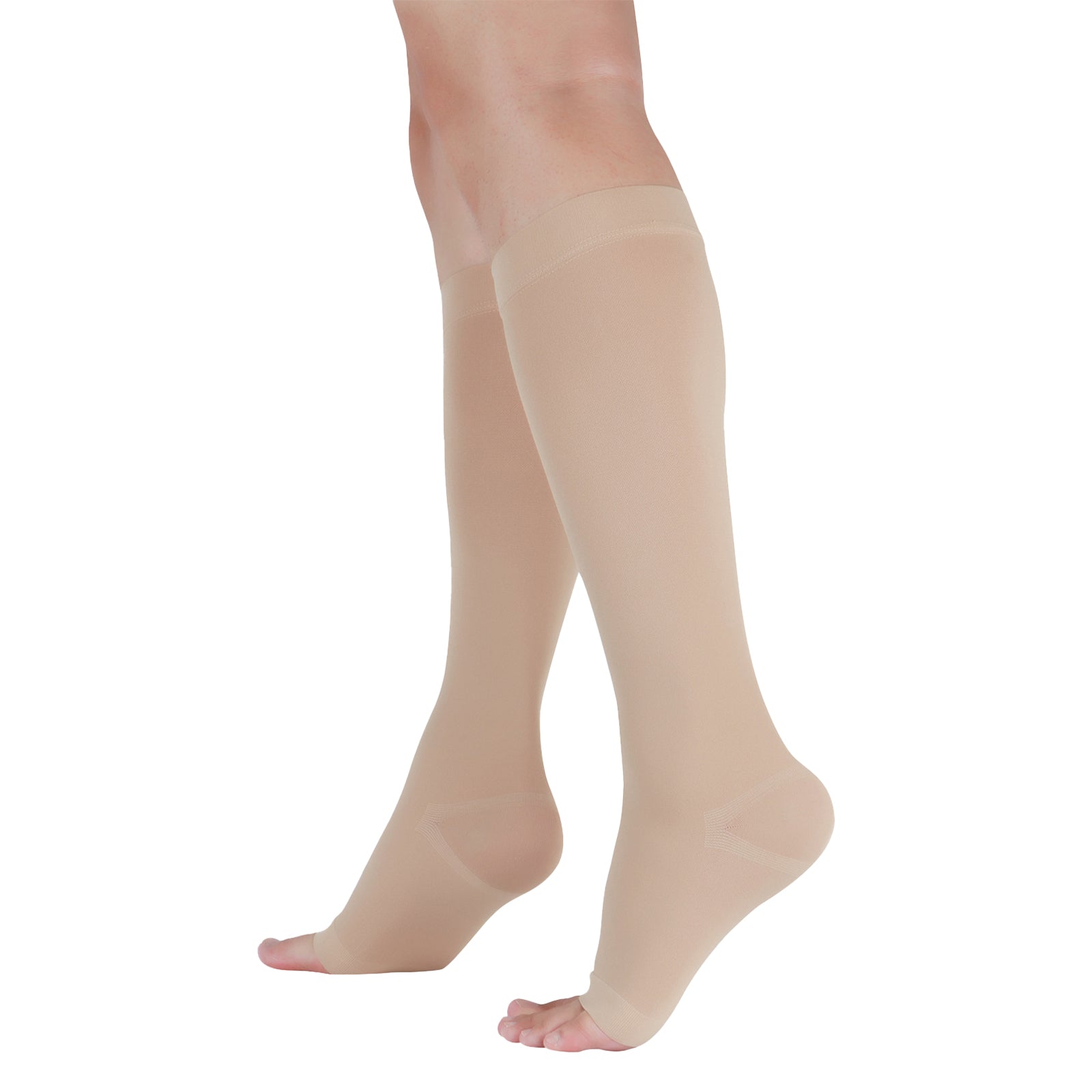 15-20 mmHg Compression Socks for Women and Men Knee High Open Toe