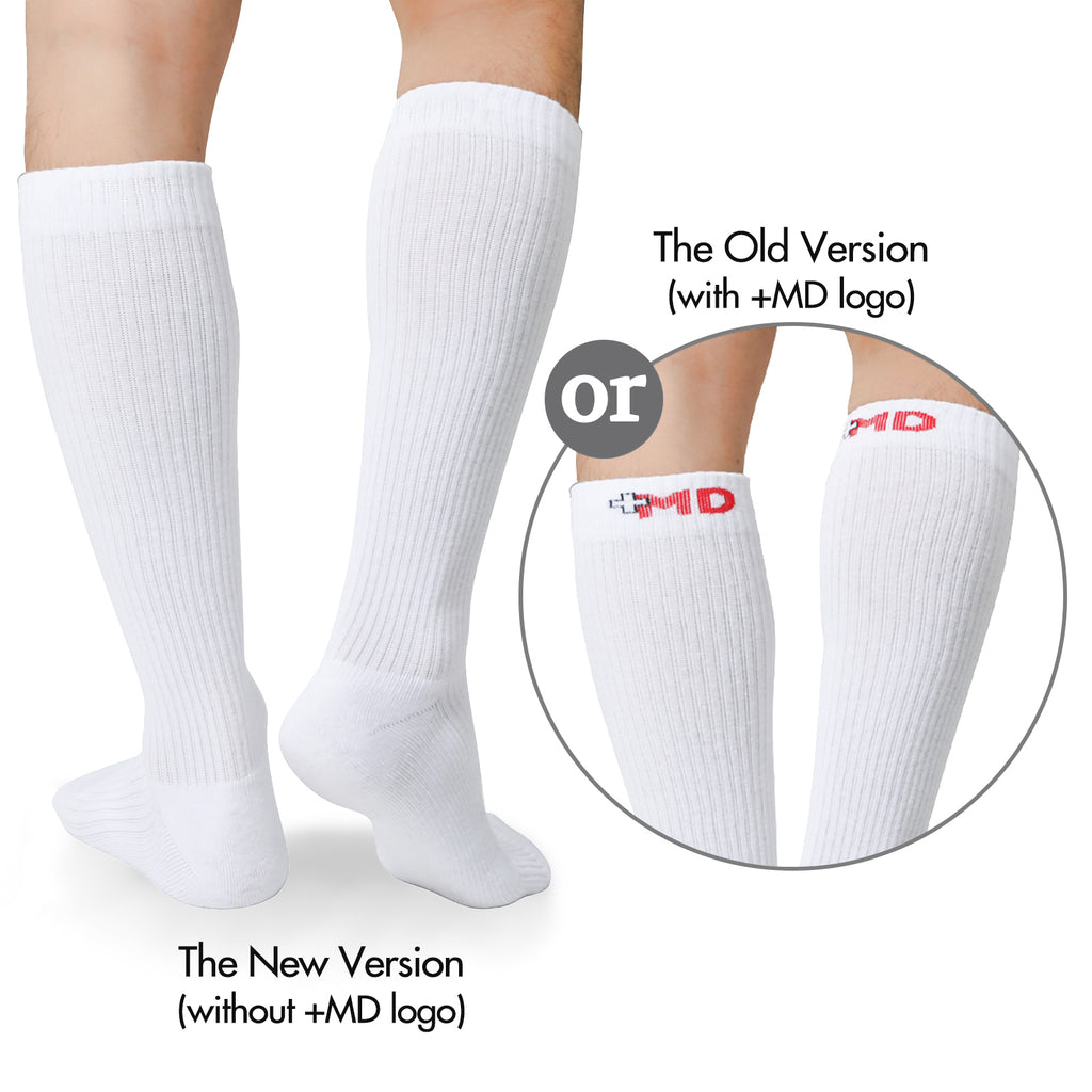 6 PAIR PACK: 8-15mmHg Cotton Compression Socks 6 Pairs Knee High for Sports Travel Nurse