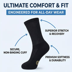 Mens Dress Moisture Wicking Bamboo Socks, 4 Pairs