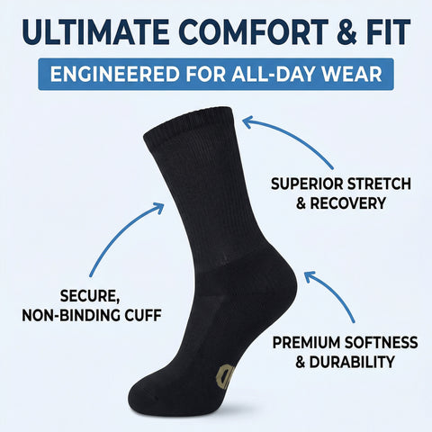 Mens Dress Moisture Wicking Bamboo Socks, 4 Pairs