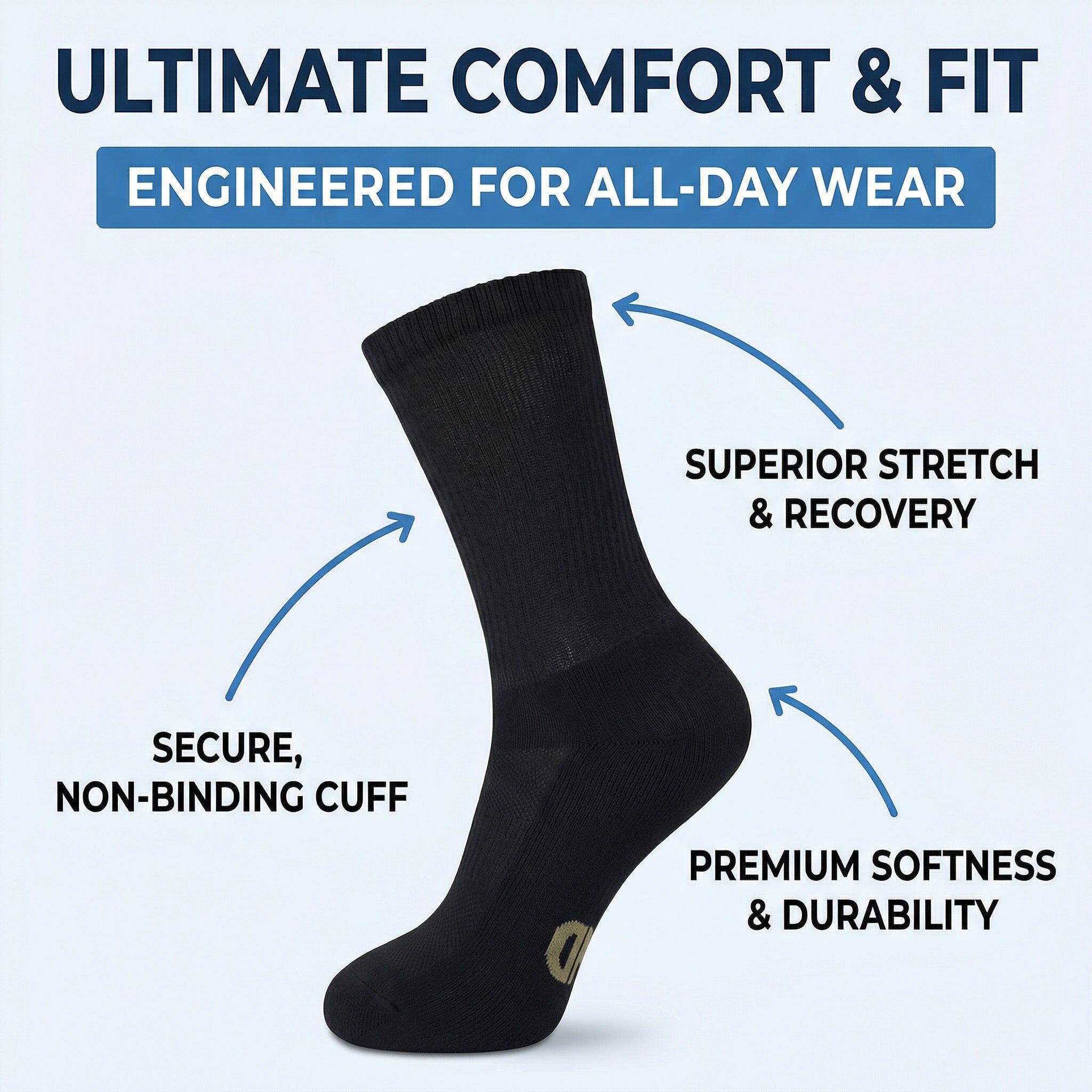 Mens Dress Moisture Wicking Bamboo Socks, 4 Pairs