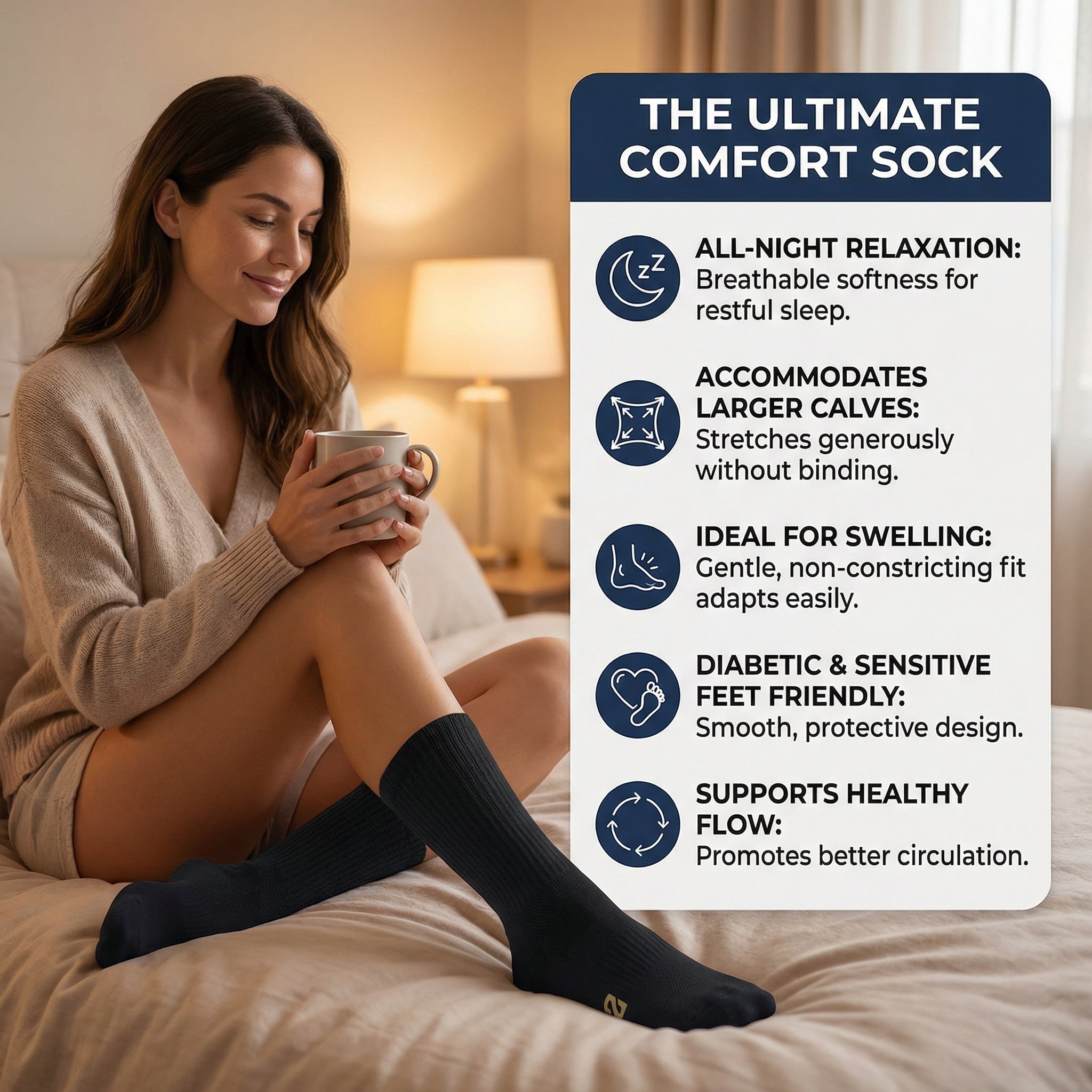 Ultra Soft Unisex Anti-bacterial Bamboo Crew Socks, 6 Pairs