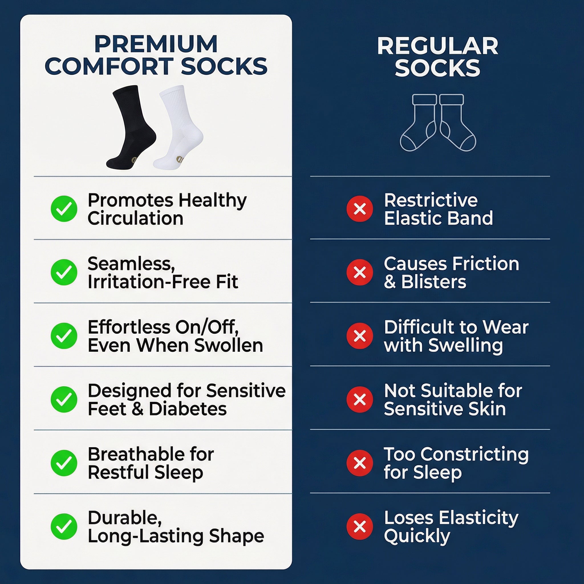 Ultra Soft Unisex Anti-bacterial Bamboo Crew Socks, 6 Pairs