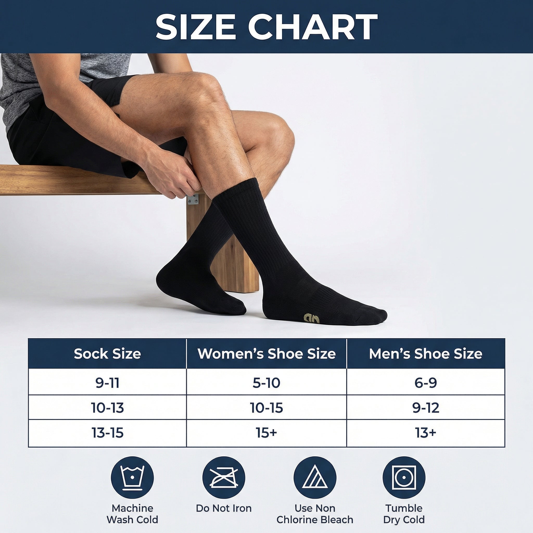 Ultra Soft Unisex Anti-bacterial Bamboo Crew Socks, 6 Pairs