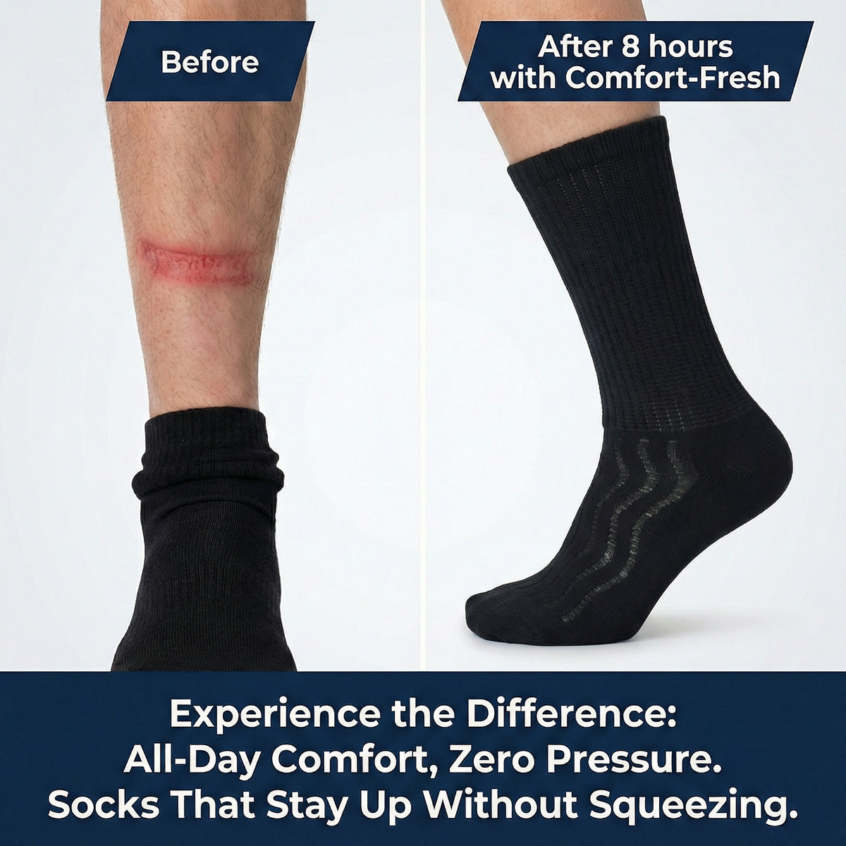 Wide non-binding  crew seamless toe Bamboo socks, air vent with cushion sole, 6 pairs