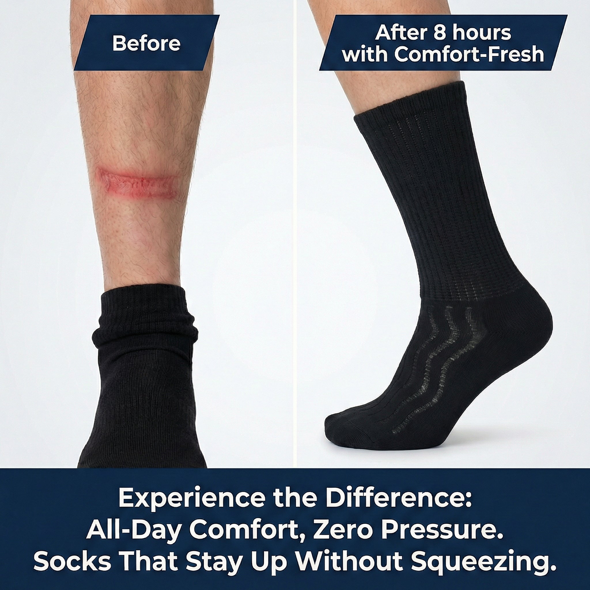 Wide non-binding  crew seamless toe Bamboo socks, air vent with cushion sole, 6 pairs