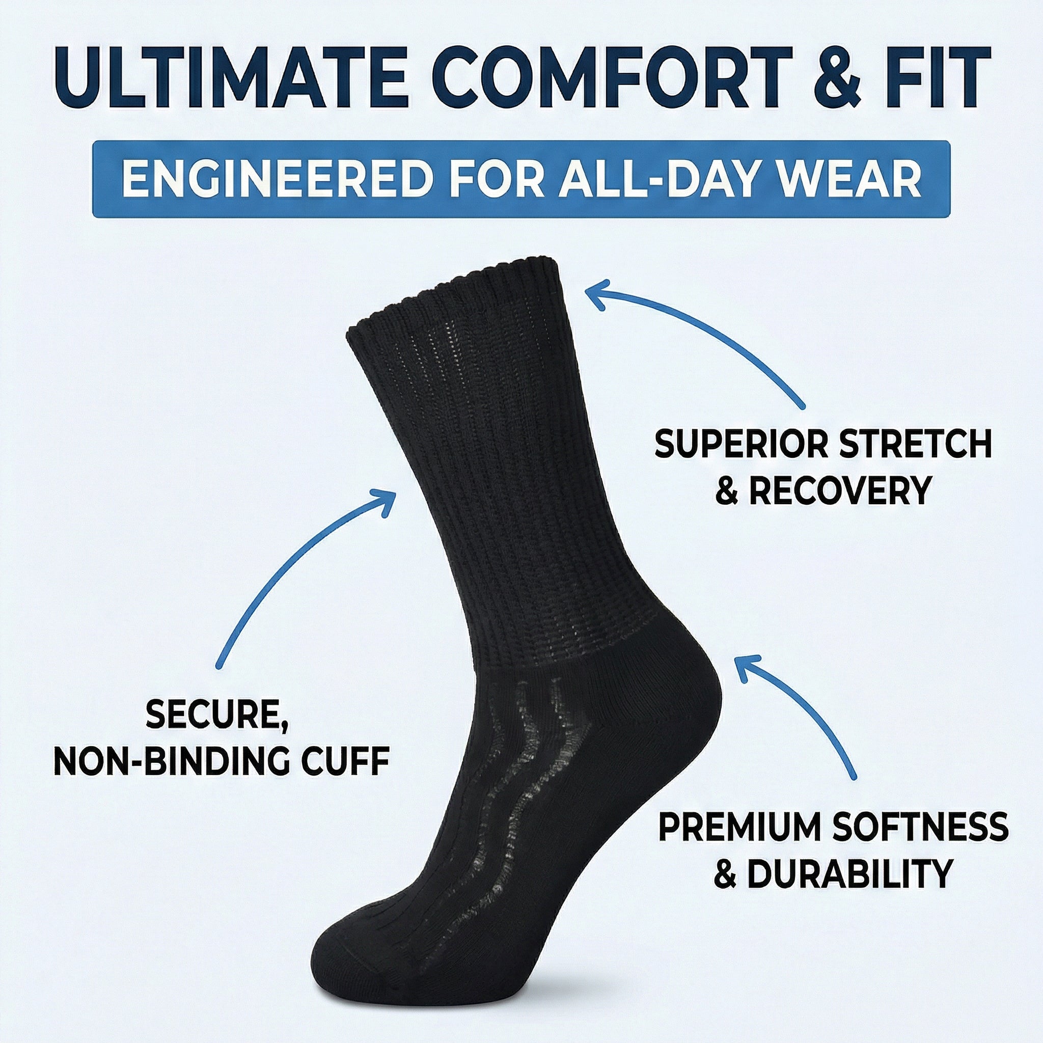 Bamboo Diabetic Crew Socks