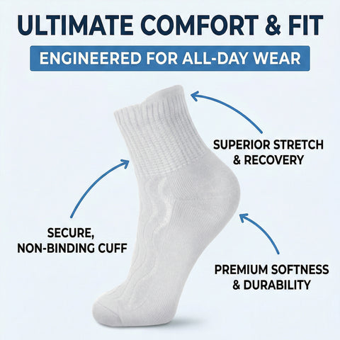 Wide non-binding Bamboo diabetic socks, seamless toe, air vent with cushion sole, 2 pairs US - Free-Shipping For Try