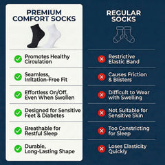 Bamboo Diabetic Crew Socks — Non-Binding, Cushion Sole (Black)