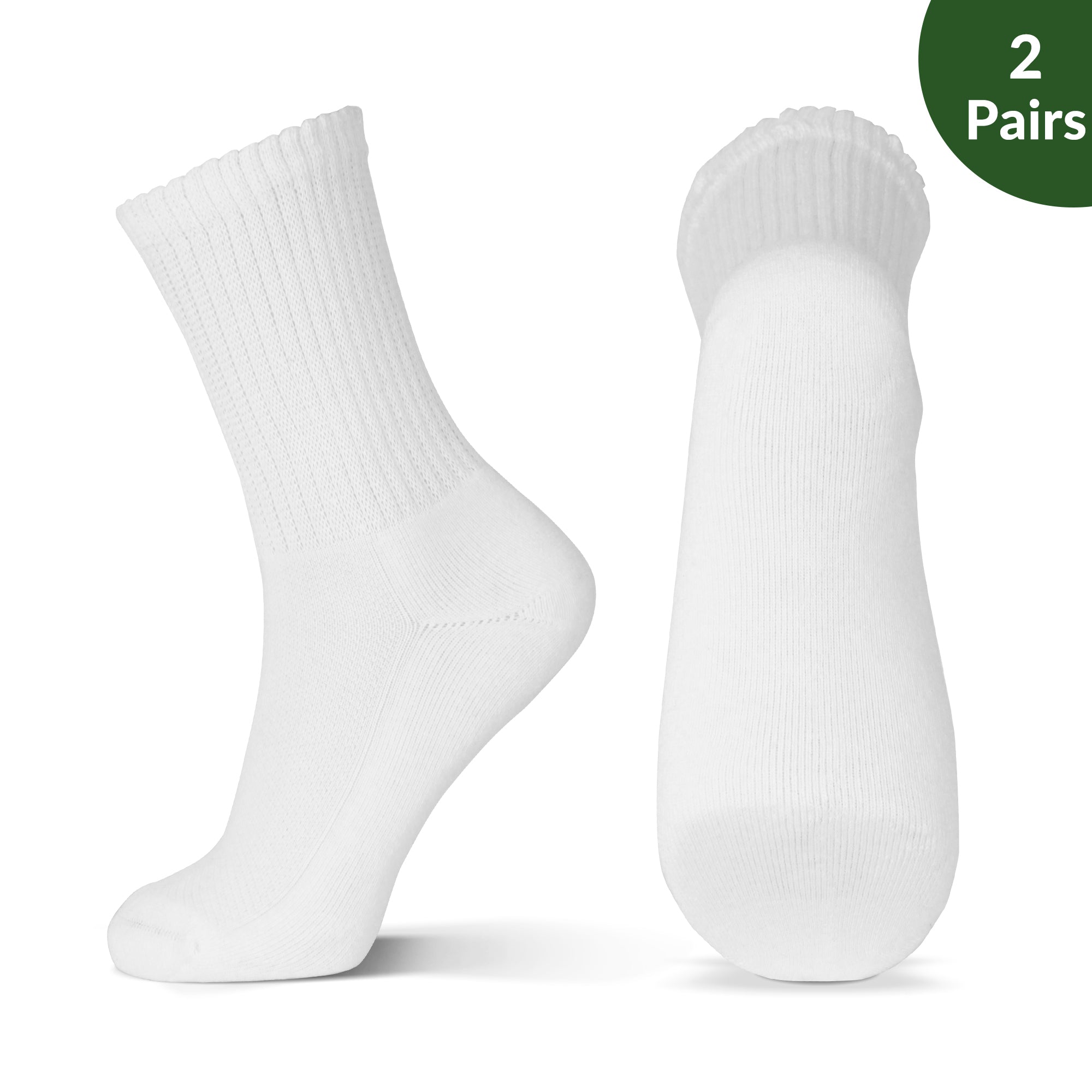 Breathable Cotton Diabetic Socks, with Seamless Toe and Cushion Sole 2 Pack