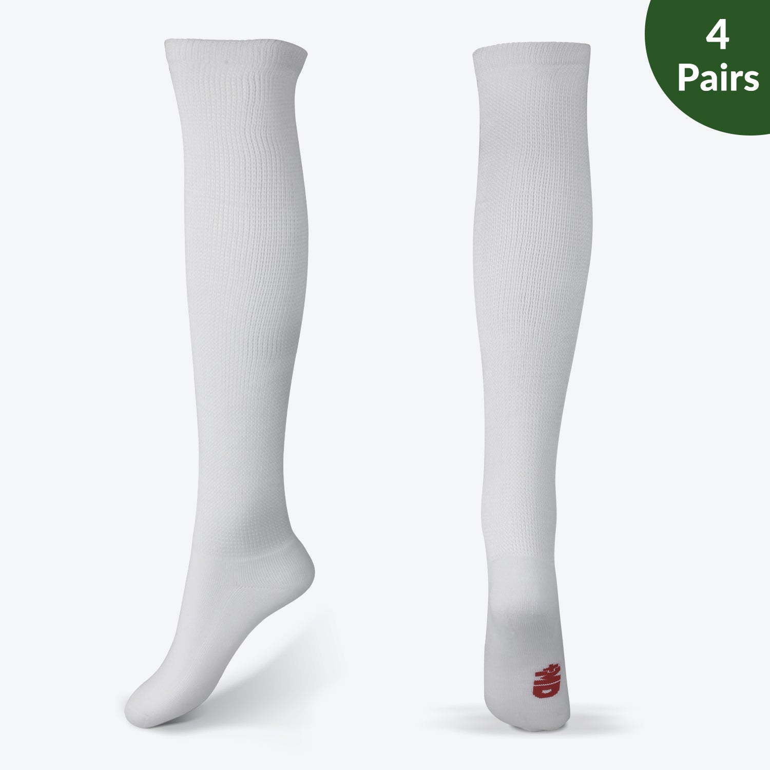 Extra wide non-binding Bamboo Knee high socks, seamless toe, long circulatory design with Warm cushion sole, 4 pairs