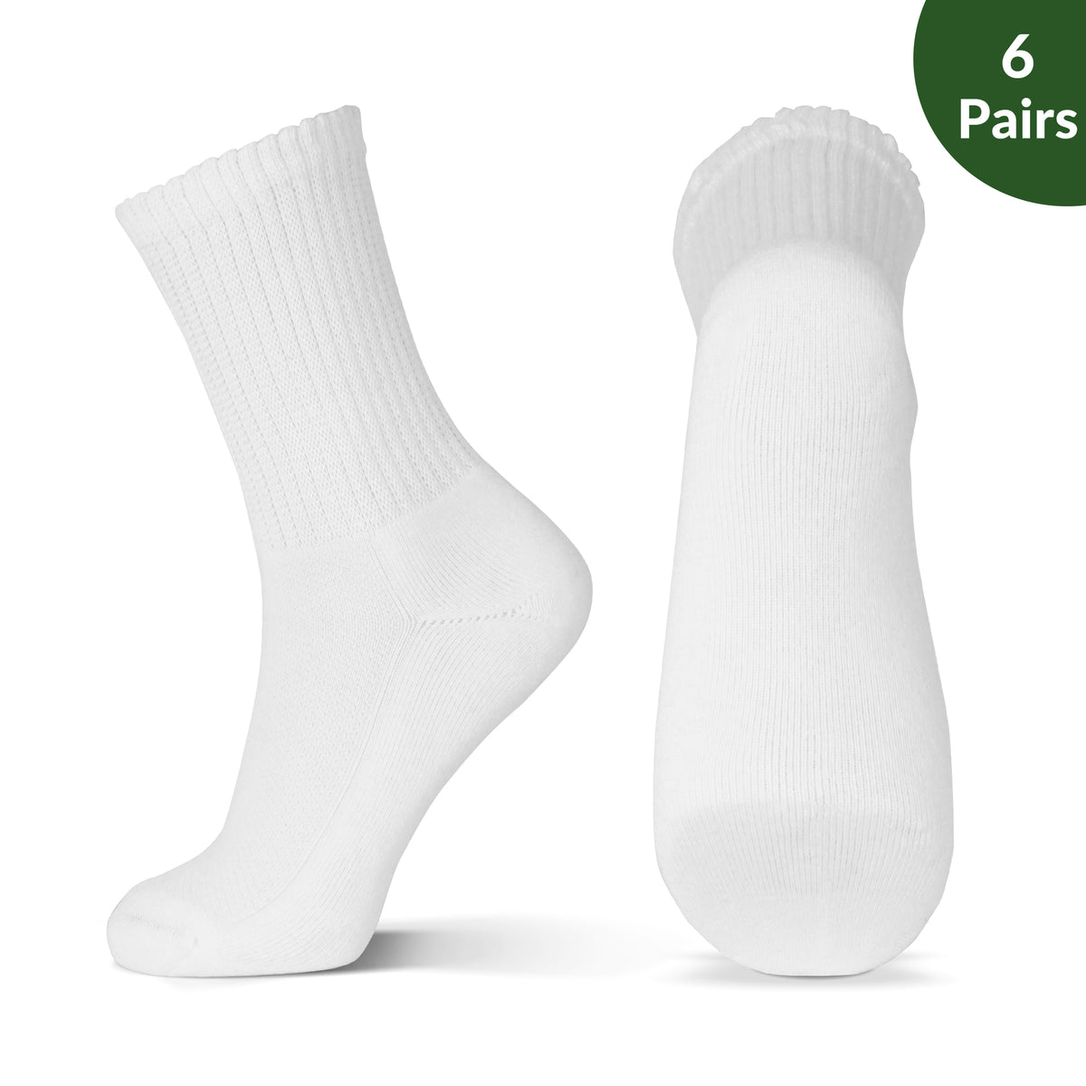 Breathable Cotton Diabetic Socks, with Seamless Toe and Cushion Sole 6 Pack
