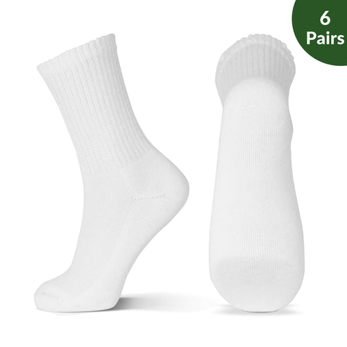 Breathable Cotton Diabetic Socks, with Seamless Toe and Cushion Sole 6 Pack