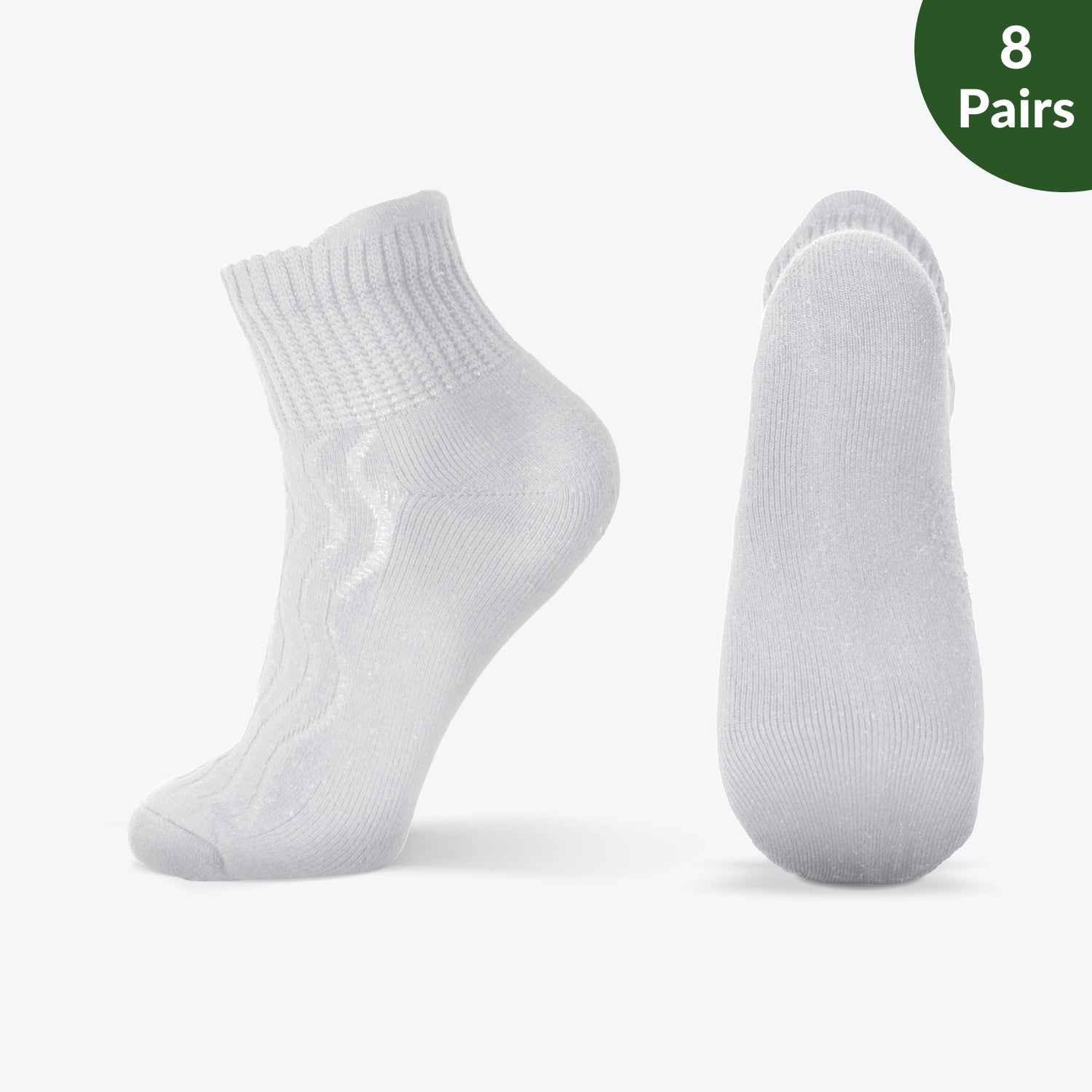 Wide non-binding Bamboo diabetic socks, seamless toe, air vent with cushion sole, 8 pairs