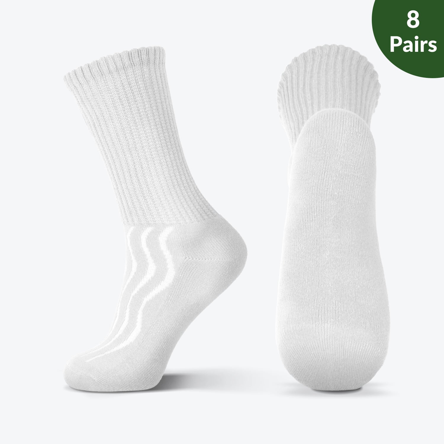 Cotton Diabetic Crew Socks — Cushion Sole with Air Vent
