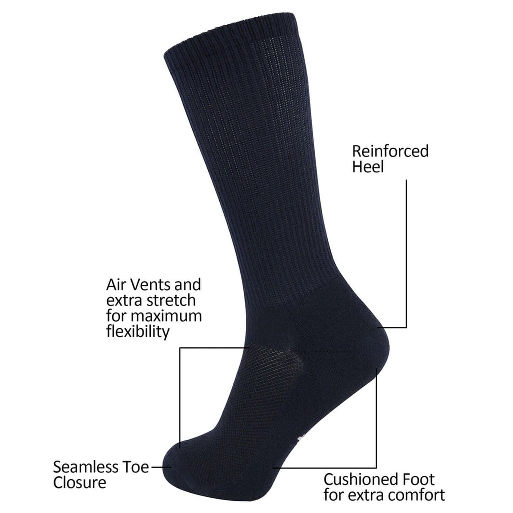 MD Mesh Antibacterial Bamboo Crew Socks Colorful, Lightgrey - md-diab
