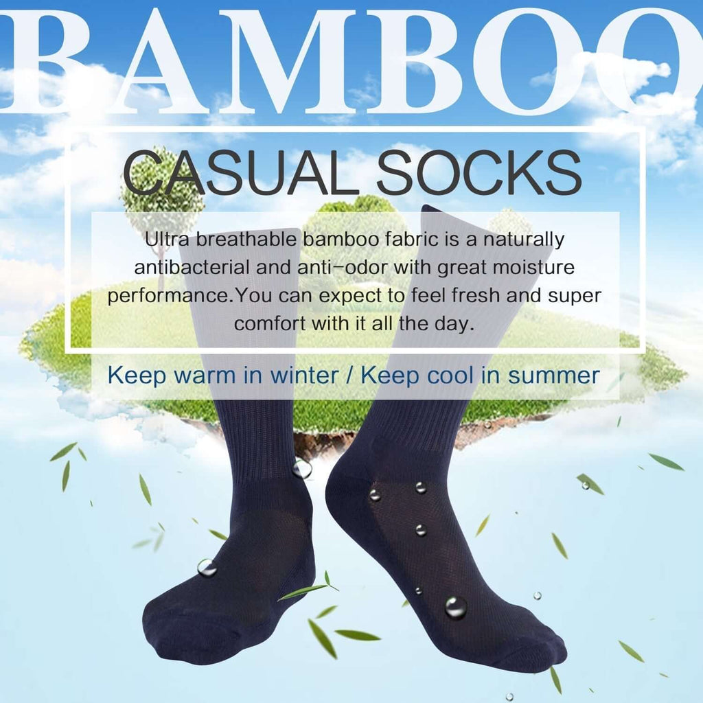 MD Mesh Antibacterial Bamboo Crew Socks Colorful, Lightgrey - md-diab