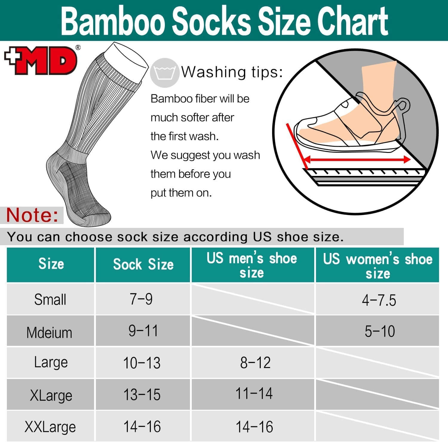 MD Mesh Antibacterial Bamboo Crew Socks Colorful, Lightgrey - md-diab