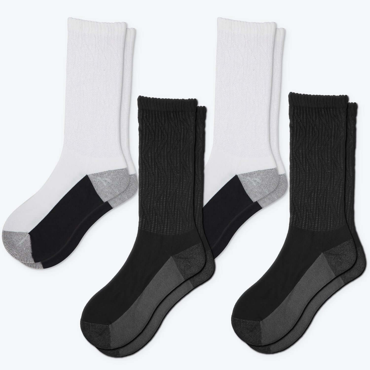Bamboo Crew Diabetic Socks with Seamless Toe, Extra Firm, 4 Pairs - md-diab