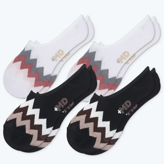 Indian Style Bamboo Liner Socks, Non Slip, 4 Pairs - md-diab