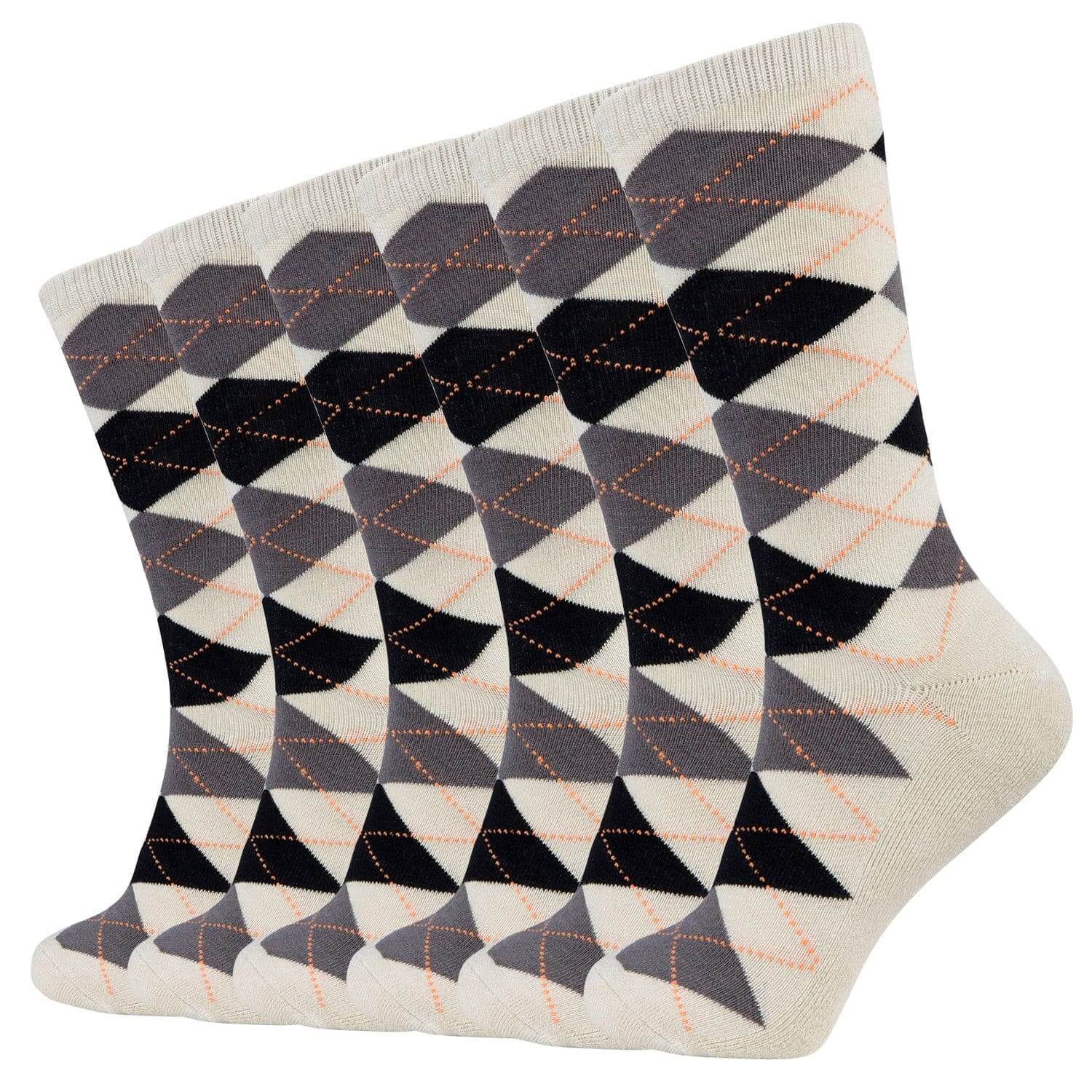 Design Bamboo Crew Argyle Dress Socks Cushioned, 6 Pairs - md-diab