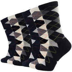 Design Bamboo Crew Argyle Dress Socks Cushioned, 6 Pairs - md-diab