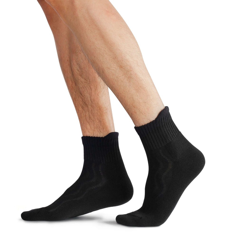 Wide non-binding Cotton(Bamboo) Ankle Diabetic Socks, seamless toe, air vent with cushion sole, 8 pairs - md-diab
