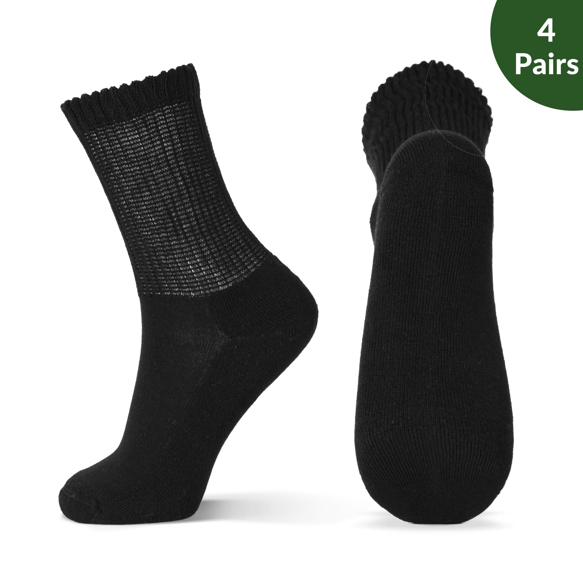 Super soft bamboo non-binding diabetic socks, 4 Pairs