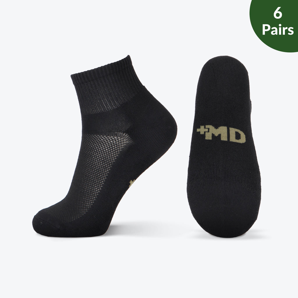 Smell Control Rayon from Bamboo Ankle Socks Cushioned, 6 Pairs
