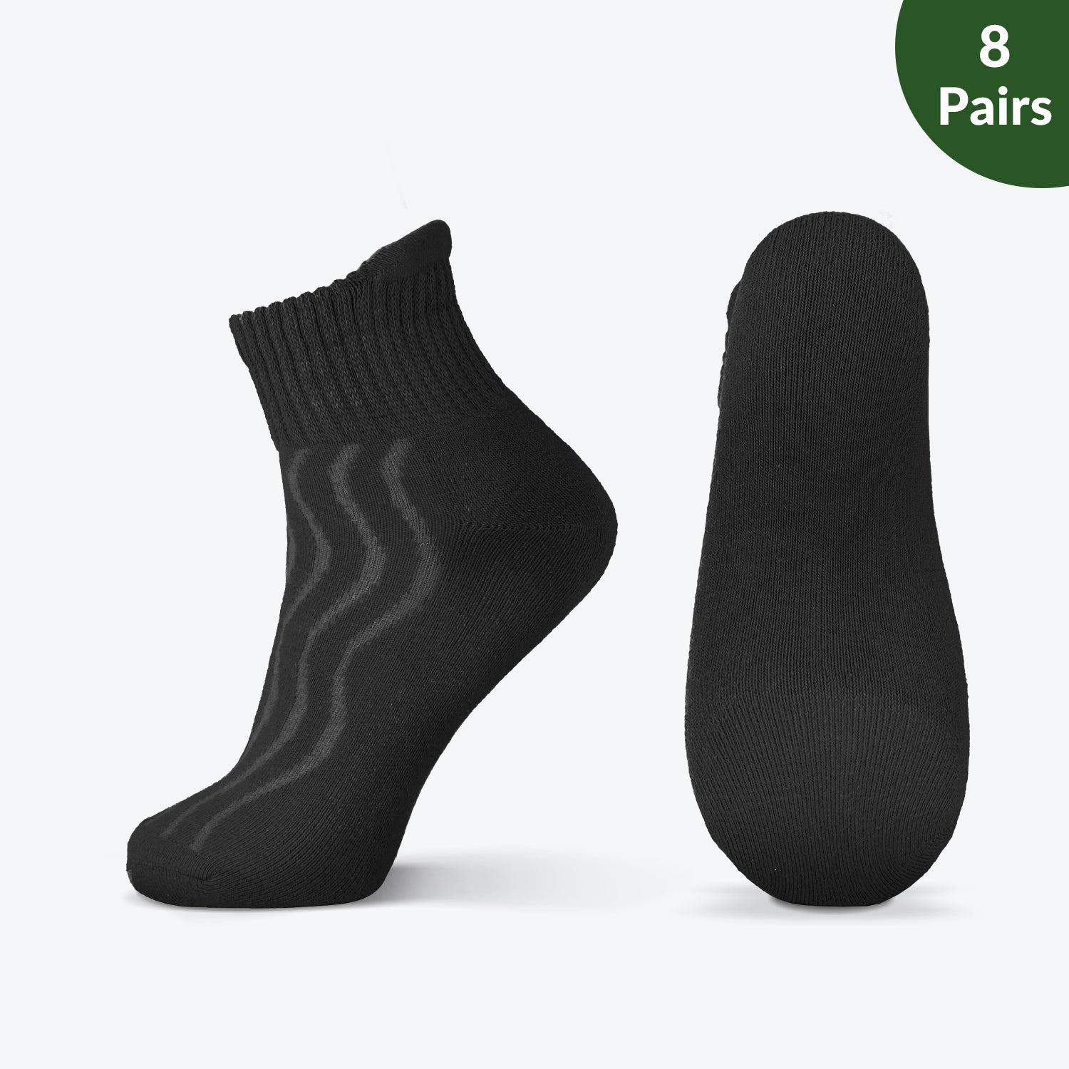 Wide non-binding Cotton(Bamboo) Ankle Diabetic Socks, seamless toe, air vent with cushion sole, 8 pairs