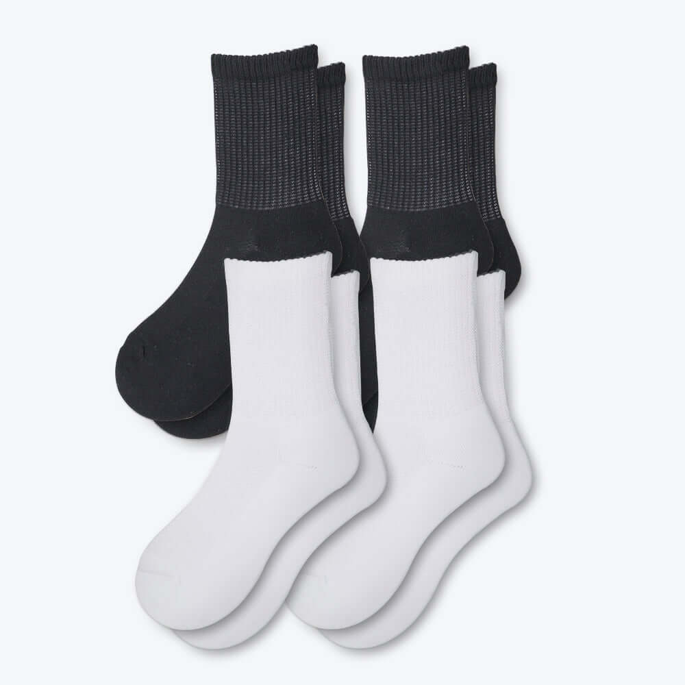 Breathable Cotton Diabetic Socks, with Seamless Toe and Cushion Sole 4 Pack - md-diab