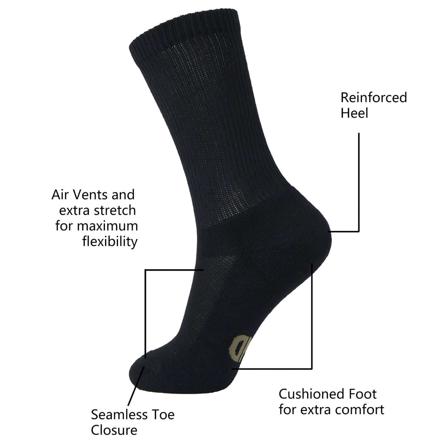 MD Soft Wicking Bamboo Socks Crew (2 Pairs) - md-diab