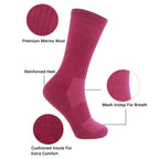 MD Merino Wool Thermal Winter Hiking Crew Socks Cushioned - md-diab