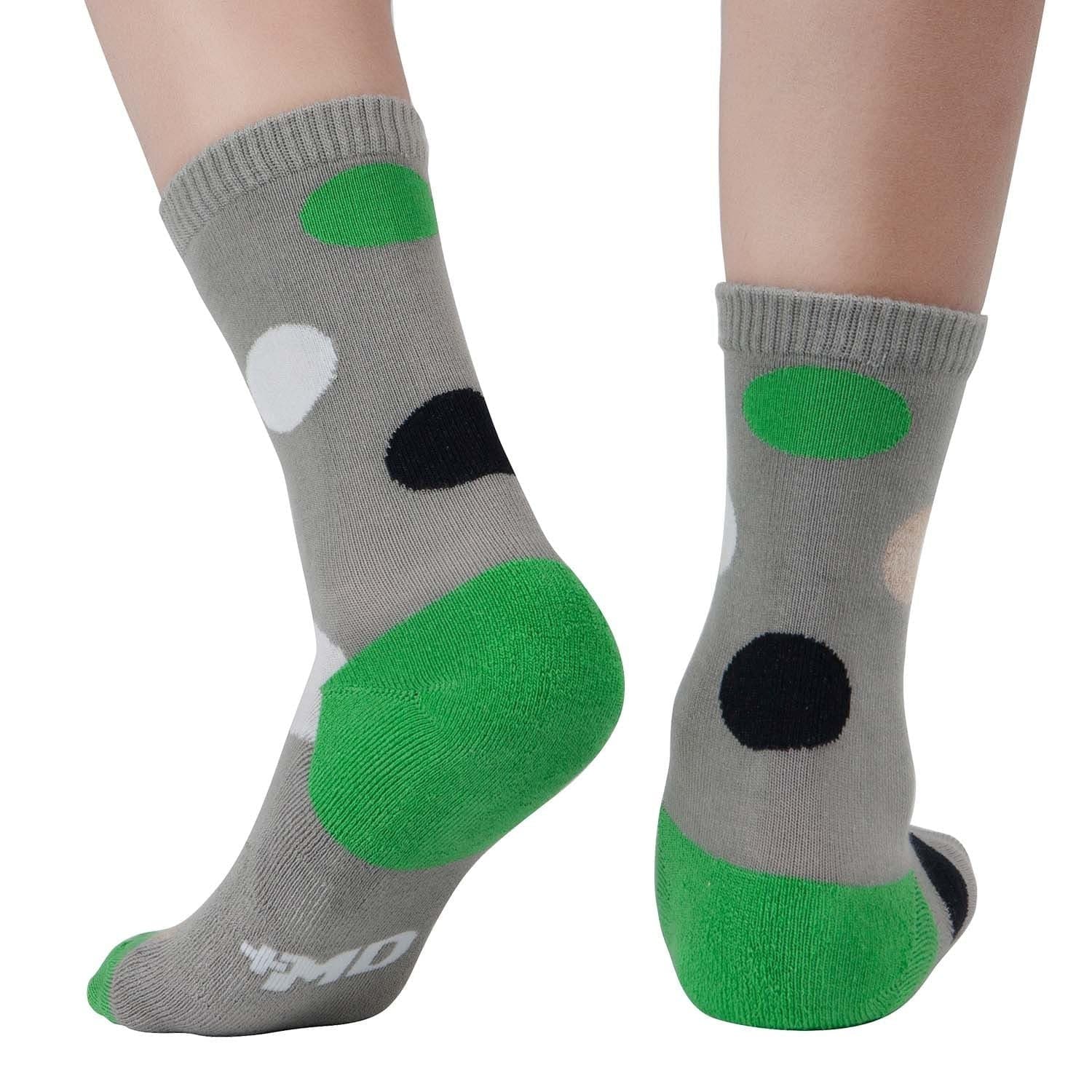 Design Bamboo Crew Fashion Polo Dots Socks Cushioned, 4 Pairs - md-diab