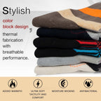 Striped Design, Bamboo Crew Dress Socks Cushioned, 4 Pairs - md-diab