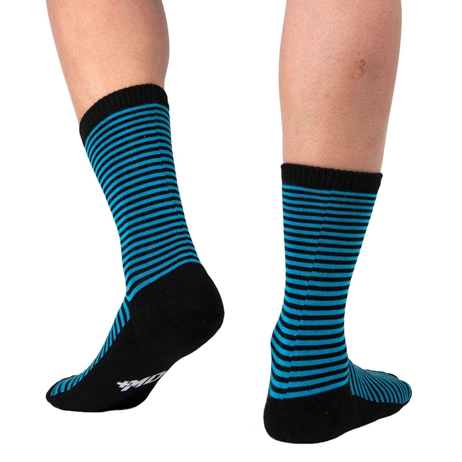 Striped Design, Bamboo Crew Dress Socks Cushioned, 4 Pairs - md-diab
