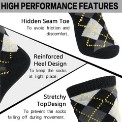 Design Bamboo Crew Argyle Dress Socks Cushioned, 6 Pairs - md-diab