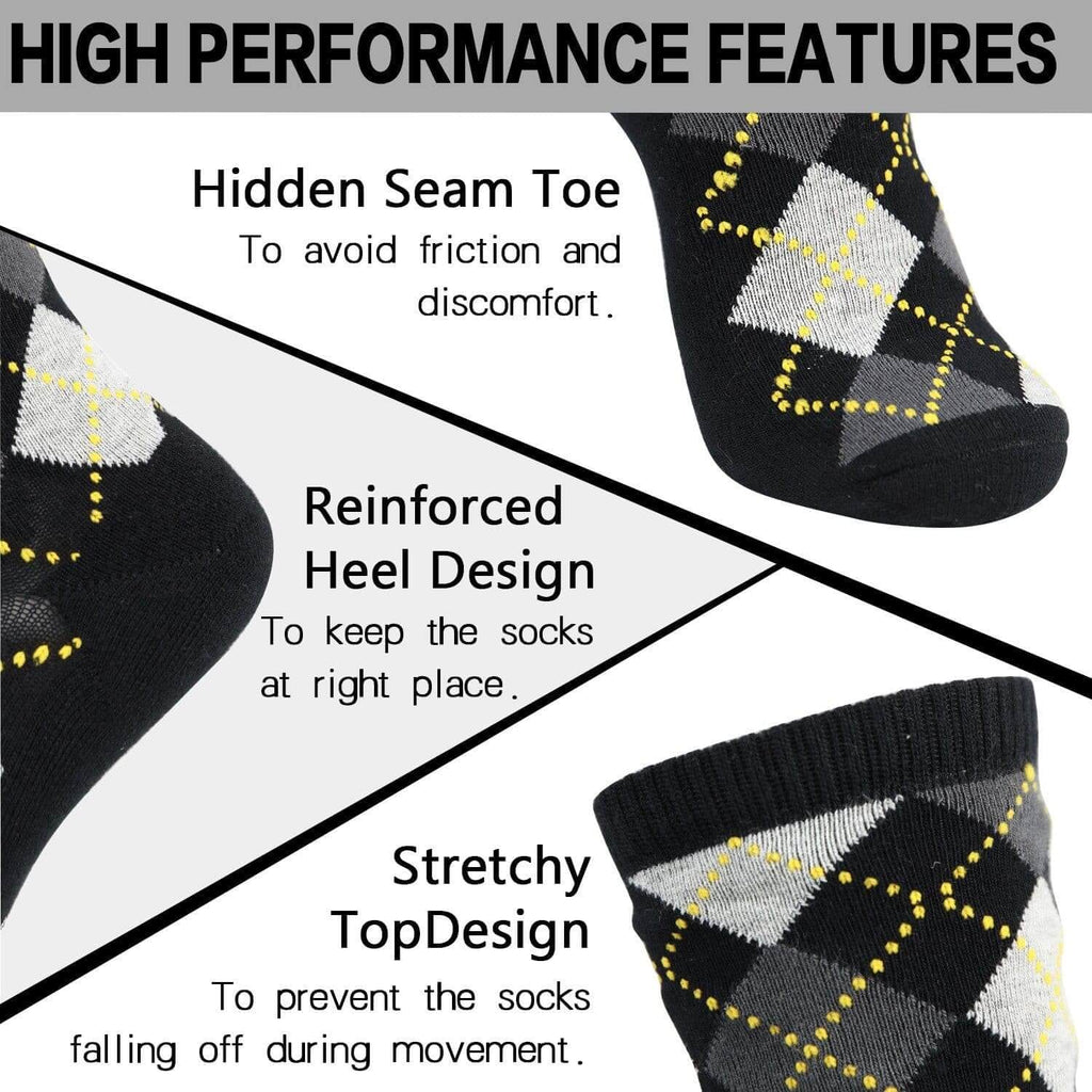 Design Bamboo Crew Argyle Dress Socks Cushioned, 6 Pairs - md-diab