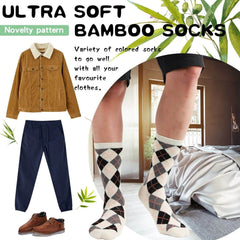 Design Bamboo Crew Argyle Dress Socks Cushioned, 6 Pairs - md-diab